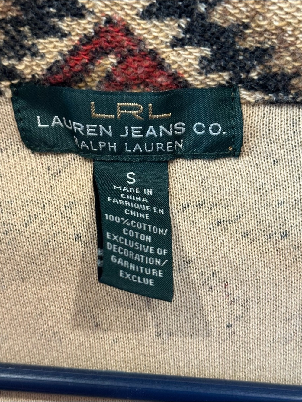 Vintage Ralph Lauren Jeans Co Tribal Southwest Cotton Cardigan Sweater Small - Picture 4 of 6